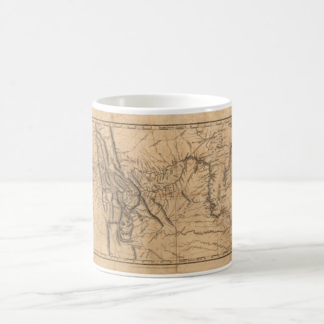 Map of Lewis & Clark's Across Western America 1814 Coffee Mug (Center)