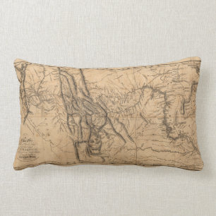 Map of Lewis & Clark's Across Western America 1814 Lumbar Cushion