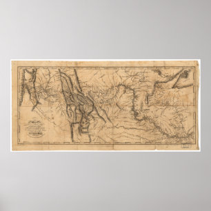 Map of Lewis & Clark's Across Western America 1814 Poster