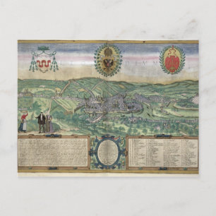 Map of Liege, from 'Civitates Orbis Terrarum' by G Postcard