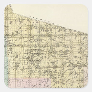 Map of Lincoln County Square Sticker