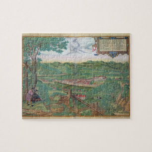 Map of Linz, from 'Civitates Orbis Terrarum' by Ge Jigsaw Puzzle