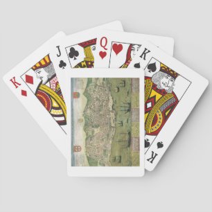 Map of Lisbon, from 'Civitates Orbis Terrarum' by Playing Cards