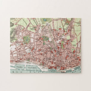 Map of Lisbon Portugal 11x14 Jigsaw Puzzle