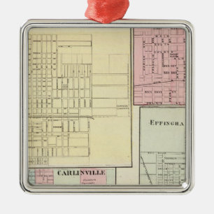 Map of Litchfield, Carlinsville, Salem Metal Tree Decoration