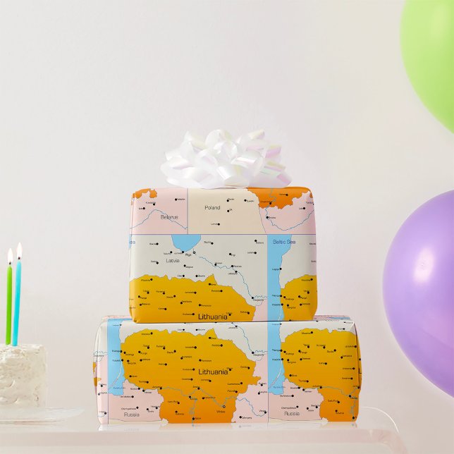Map Of Lithuania Wrapping Paper (Creator Uploaded)