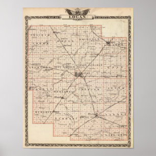 Map of Logan County Poster