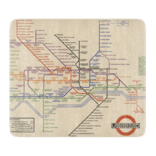 Map of London's Underground Railways Cutting Board