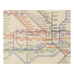 Map of London's Underground Railways Faux Canvas Print