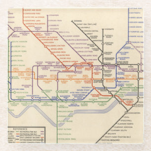 Map of London's Underground Railways Glass Coaster