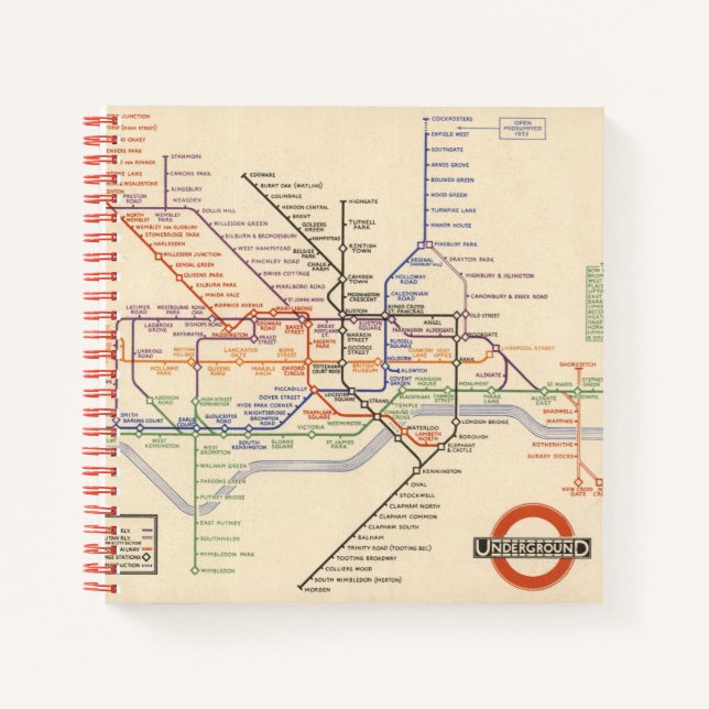 Map of London's Underground Railways Notebook (Front)