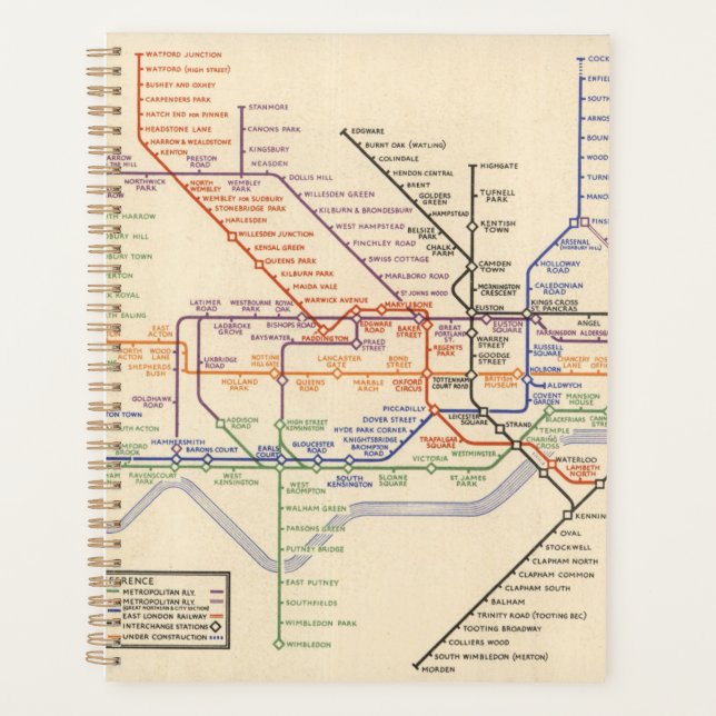 Map of London's Underground Railways Planner (Front)