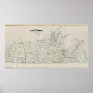Map of Long Branch, NJ Poster
