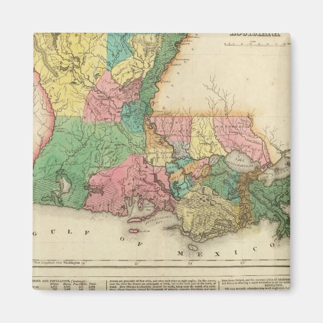 Map Of Louisiana Magnet (Front)
