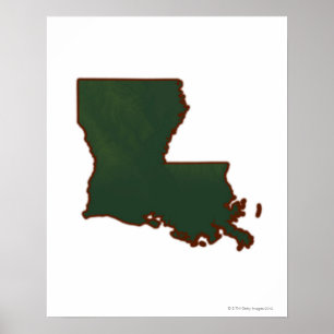 Map of Louisiana Poster