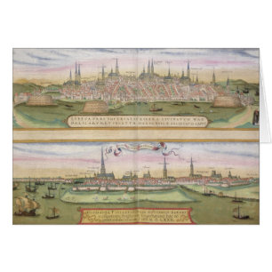 Map of Lubeck and Hamburg, from 'Civitates Orbis T