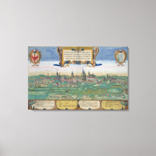 Map of Lublin, from 'Civitates Orbis Terrarum' by Canvas Print
