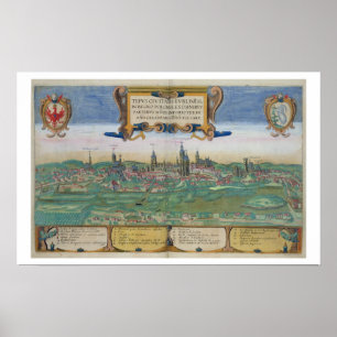 Map of Lublin, from 'Civitates Orbis Terrarum' by Poster