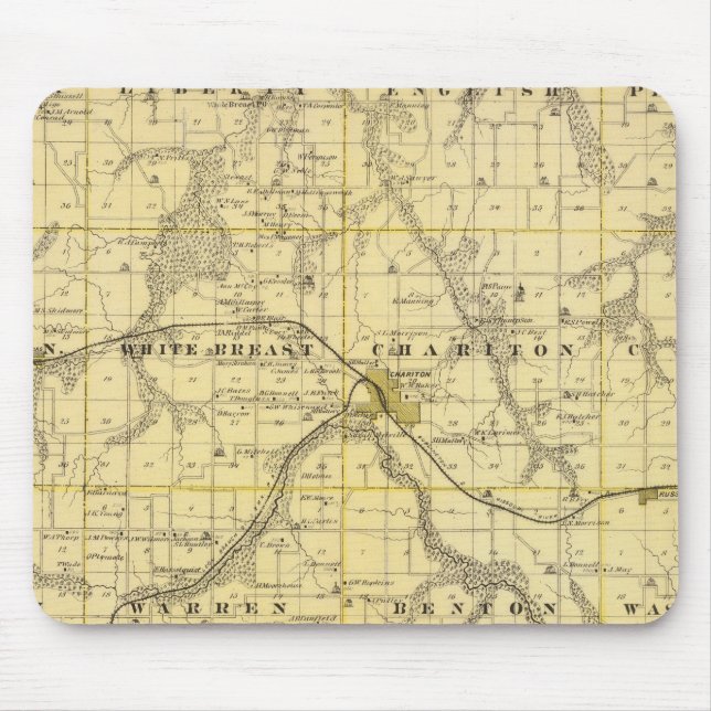 Map of Lucas County, State of Iowa Mouse Mat (Front)