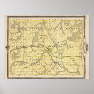 Map of Lucas County, State of Iowa Poster