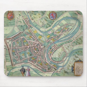 Map of Luxembourg, from 'Civitates Orbis Terrarum' Mouse Mat