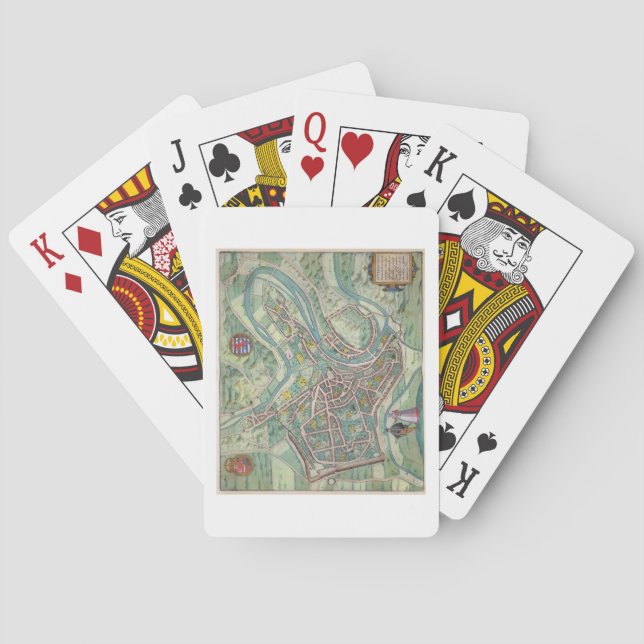 Map of Luxembourg, from 'Civitates Orbis Terrarum' Playing Cards (Back)