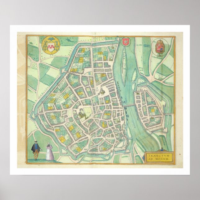 Map of Maastricht, from 'Civitates Orbis Terrarum' Poster (Front)
