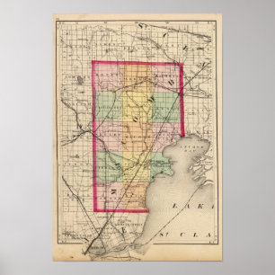 Map of Macomb County, Michigan Poster