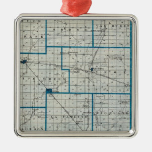 Map of Madison County Metal Tree Decoration