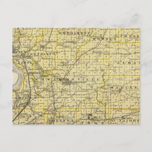 Map of Madison County Postcard (Front)