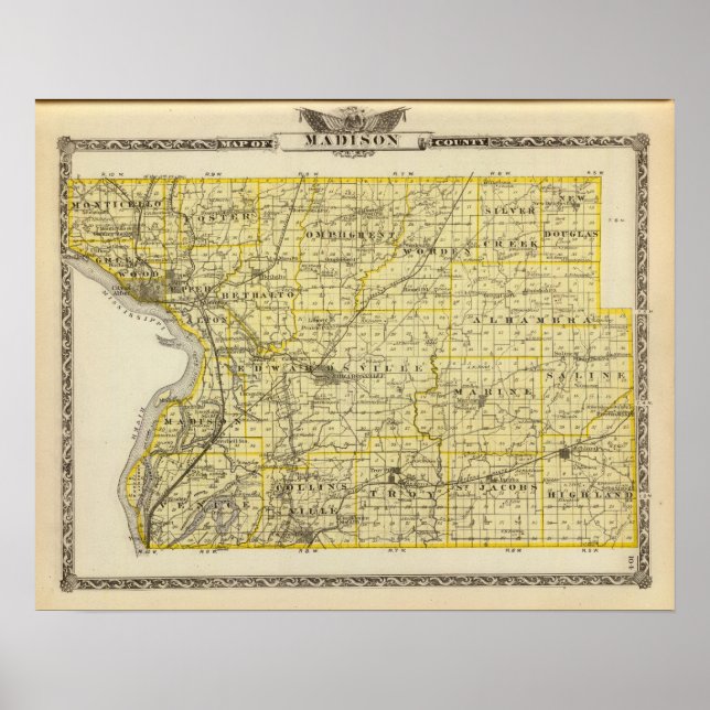 Map of Madison County Poster (Front)