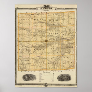 Map of Madison County, State of Iowa Poster
