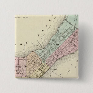 Map of Madison, Wisconsin 15 Cm Square Badge