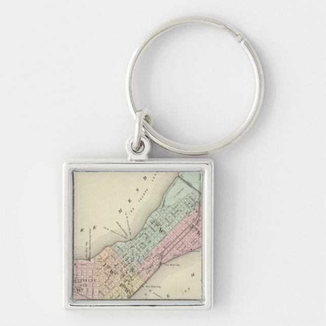 Map of Madison, Wisconsin Key Ring (Front)