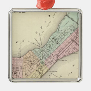 Map of Madison, Wisconsin Metal Tree Decoration