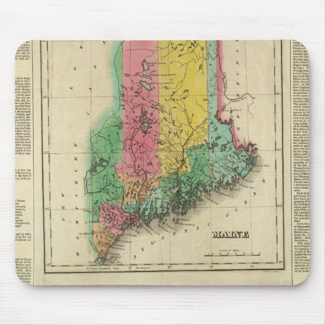 Map Of Maine Mouse Mat (Front)