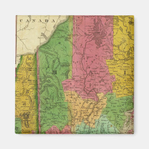 Map of Maine, New Hampshire, and Vermont Magnet