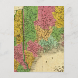 Map of Maine, New Hampshire, and Vermont Postcard