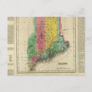 Map Of Maine Postcard