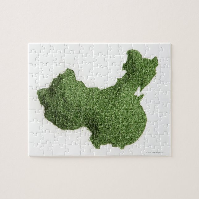 Map of Mainland China made of grass Jigsaw Puzzle (Horizontal)