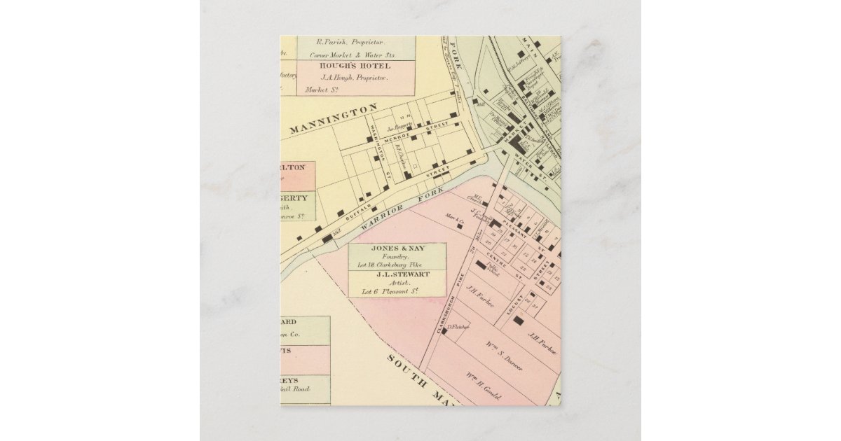 Map of Mannington, West Virginia Postcard Zazzle