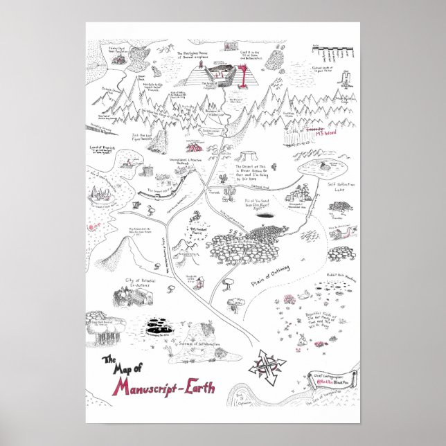 Map of Manuscript Earth Poster (Front)