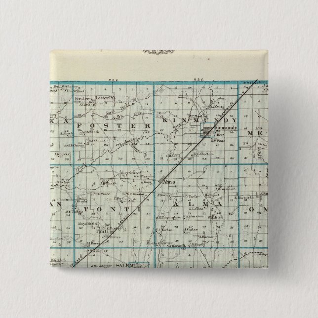 Map of Marion County 15 Cm Square Badge (Front)