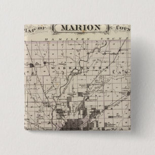 Map of Marion County 2 15 Cm Square Badge