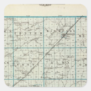 Map of Marion County Square Sticker