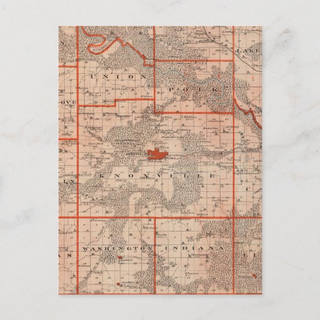 Map of Marion County, State of Iowa Postcard (Front)