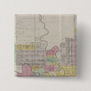Map of Marion, Marion County, Kansas 15 Cm Square Badge