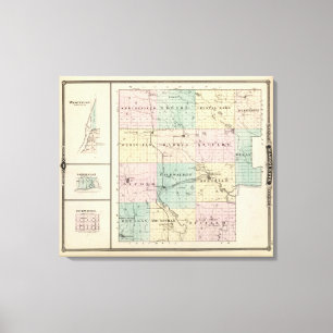 Map of Marquette County & Westfield Canvas Print