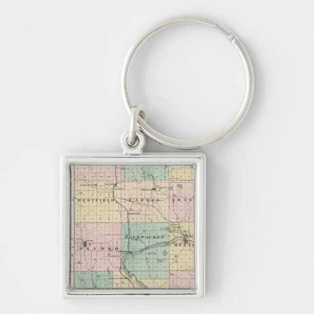Map of Marquette County & Westfield Key Ring (Front)