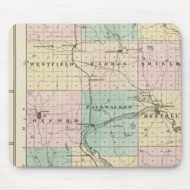 Map of Marquette County & Westfield Mouse Mat (Front)